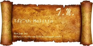 Tóth Melitta névjegykártya