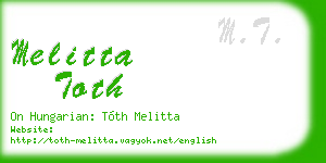 melitta toth business card